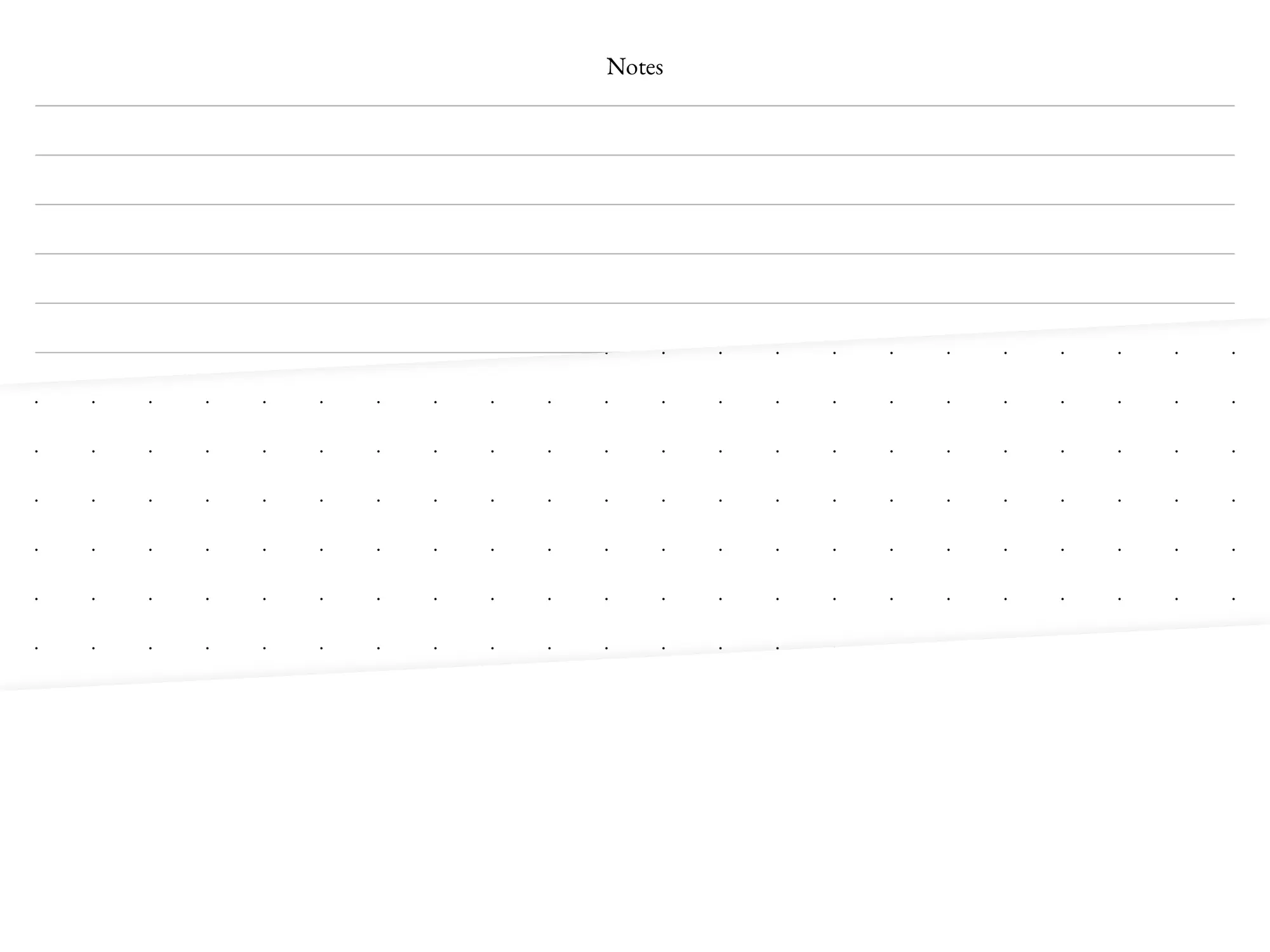 Notes pages showing lined and dotted paper styles included in the notetaking edition